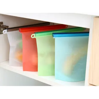

Vacuum Bag 17.5*23CM Containers Zipper Pouches Sealed Food Packaging Silicone 4 Colors Reusable Organizer Household Kitchen