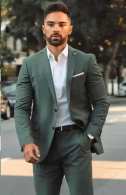 Smoking da uomo verde militare nuovo arrivo per abiti da sposo per  matrimoni abiti da lavoro 2 pezzi pantaloni Slim Fit giacca terno  masculino|Suits| - AliExpress
