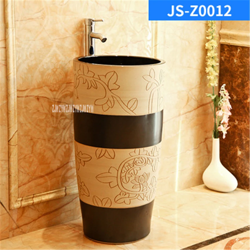 JS-Z0012 JS-Z0010 встроенный пьедестал раковина интегрированный вертикальный керамический пол пьедестал раковина с одним отверстием Колонка умывальник с пьедесталом - Цвет: JS-Z0012