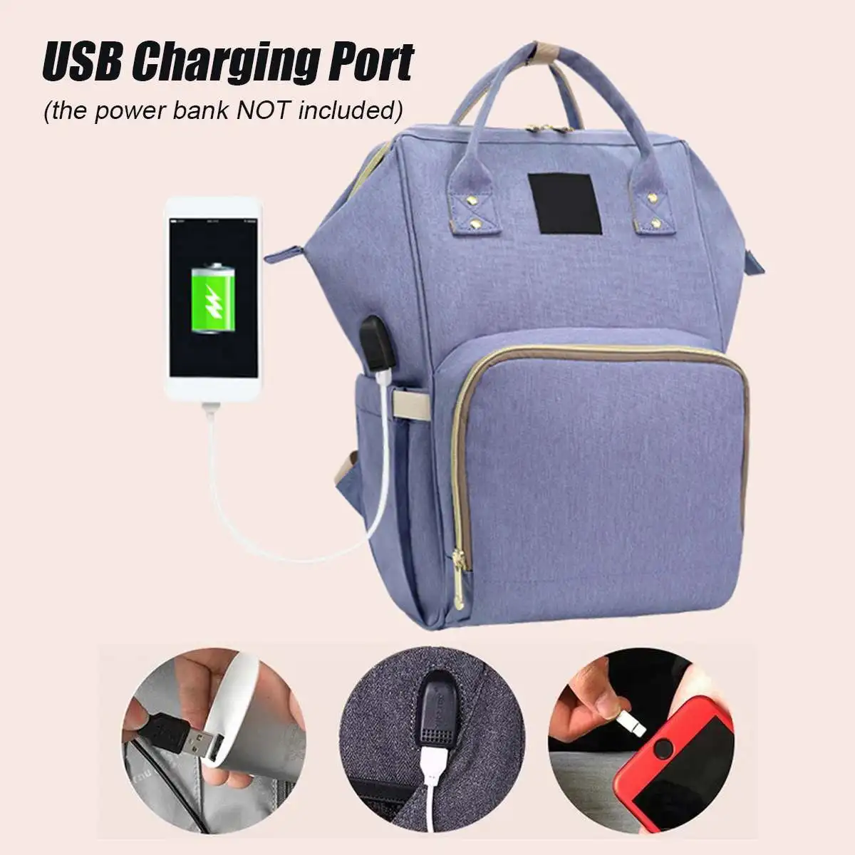 USB сумка для подгузников для мам и мам, большой рюкзак для кормления, водонепроницаемый рюкзак для путешествий, дизайнерская сумка для детских колясок, рюкзак для детских подгузников