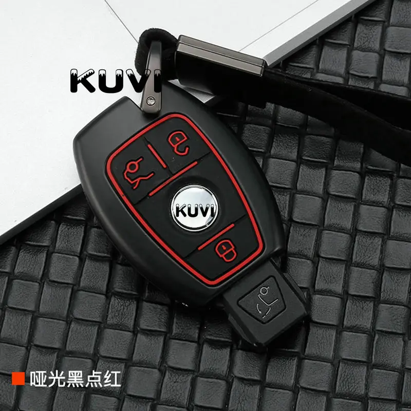 black red 3button Цинковый сплав 2 и 3 кнопки Чехол для автомобильного смарт-ключа Крышка для Mercedes Benz аксессуары W203 W210 W211 W124 Брелоки Брелок - Название цвета: black red 3button