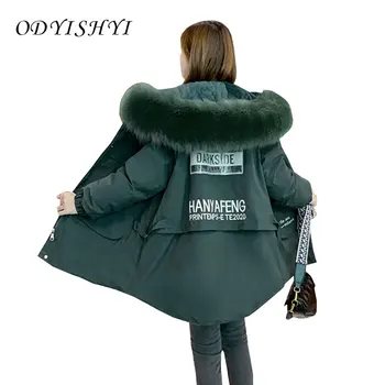 

Detachable Plus Velvet Liner Coats Thicken Winter 2020 New Women Padded Jacket Hooded Parka Female Oversize Warm Outerwear DH314
