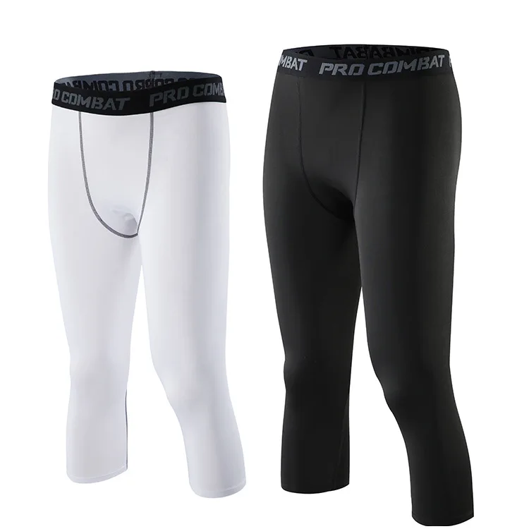 

Pro Compression Pants Male Sports Pants Fitness Pants Training Football Basketball Base Capris High Stretch Pants