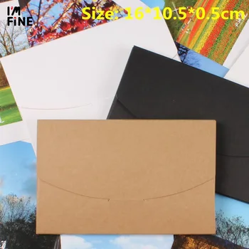 

Free Shipping 4x6 inch Balck cardboard photo packaging box kraft postcard envelope photo package case