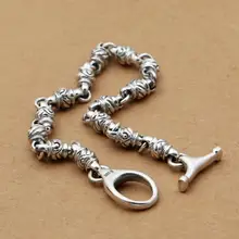 Чистое Серебро 925 пробы этнические серебряные ювелирные изделия Ретро Мужская мода S925 браслет