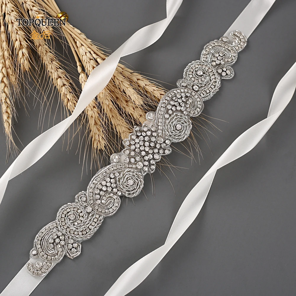 TOPQUEEN S366 Королевский медаль ремесло пояс невесты Индии кружева свадебные ленты ручной работы свадебный пояс ремень с бисером для