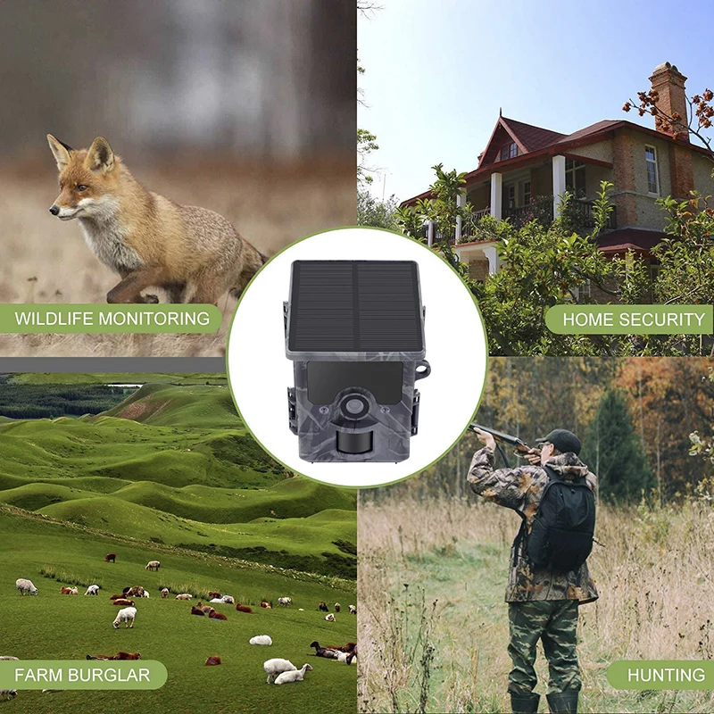 Fototrappola Solare CEYOMUR 4K 46MP - WiFi, Visione Notturna, Impermeabile IP66 Per Wildlife - Foto 6
