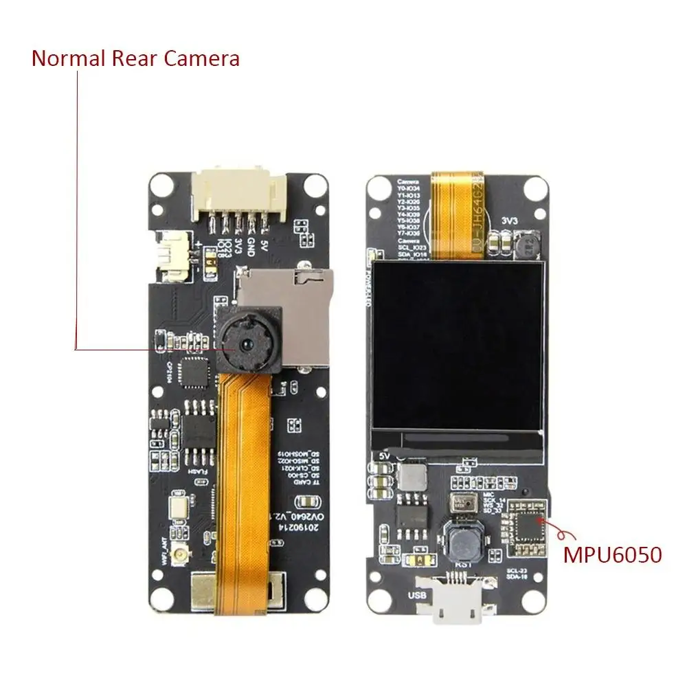 N Rear with MPU6050 TTGO T-camera Plus ESP32-DOWDQ6 8MB SPRAM модуль камеры OV2640 1,3 дюймов дисплей камера заднего вида - Цвет: N Rear with MPU6050