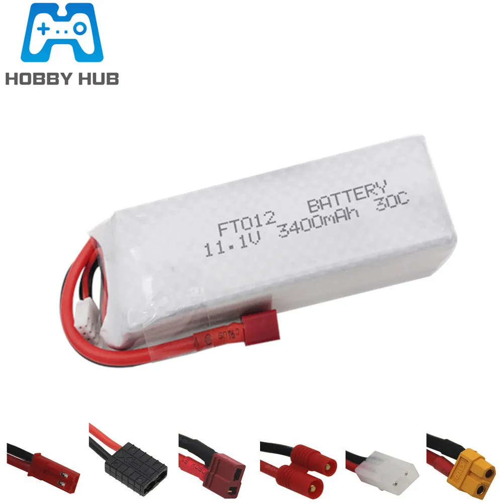 11 1 В 3400 мАч 30C RC Lipo Аккумулятор для Feilun FT012 Huanqi 734 лодки вертолета Quadcopter части 3s V lipo