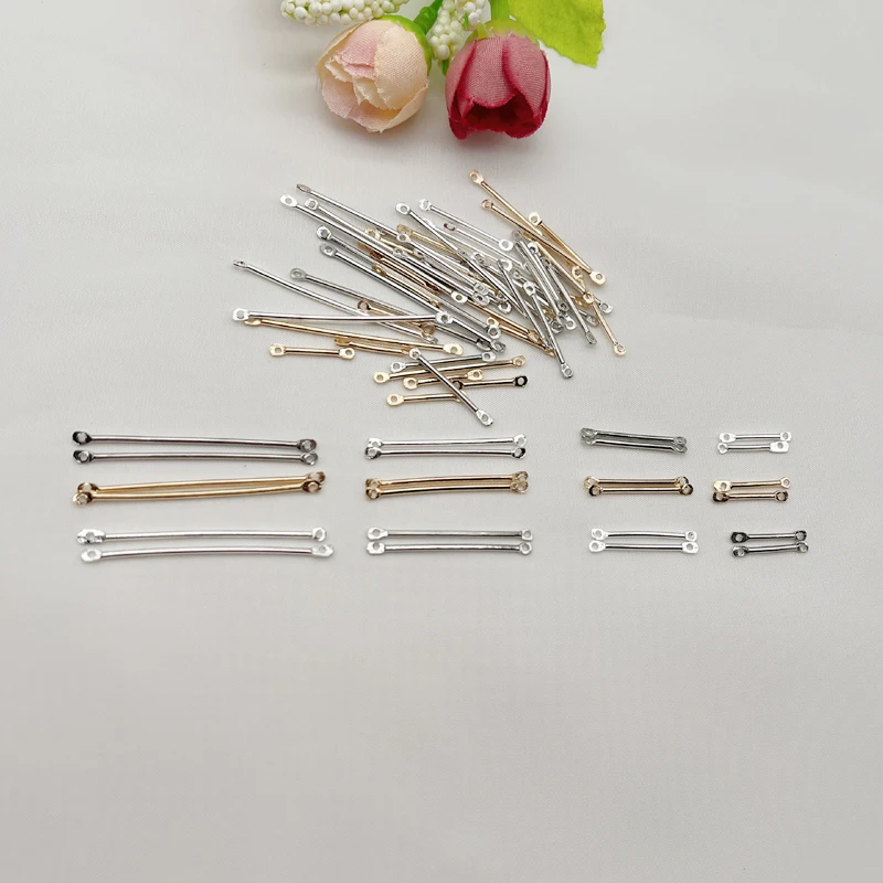 

1000pcs Diy Two Holes Metal Stick Connectors Jewelry Findings for Jewelry Making Earring Pendants Beads Connectors Accessories