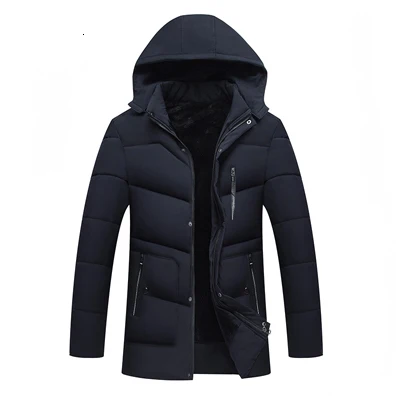 dark blue New Winter Jackets Men Thicken Warm Coats Male Casual Parka Hooded Casaco Masculino Outwear Men Clothes J635 - Цвет: dark blue