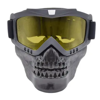 

Unisex Skiing Goggles Modular Mask Detachable Mouth Filter Snowboard Goggles Riding Glasses Skull Mask 1 Pair