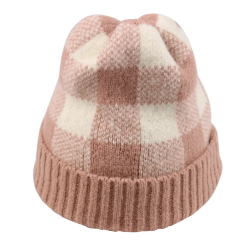 red plaid winter hat