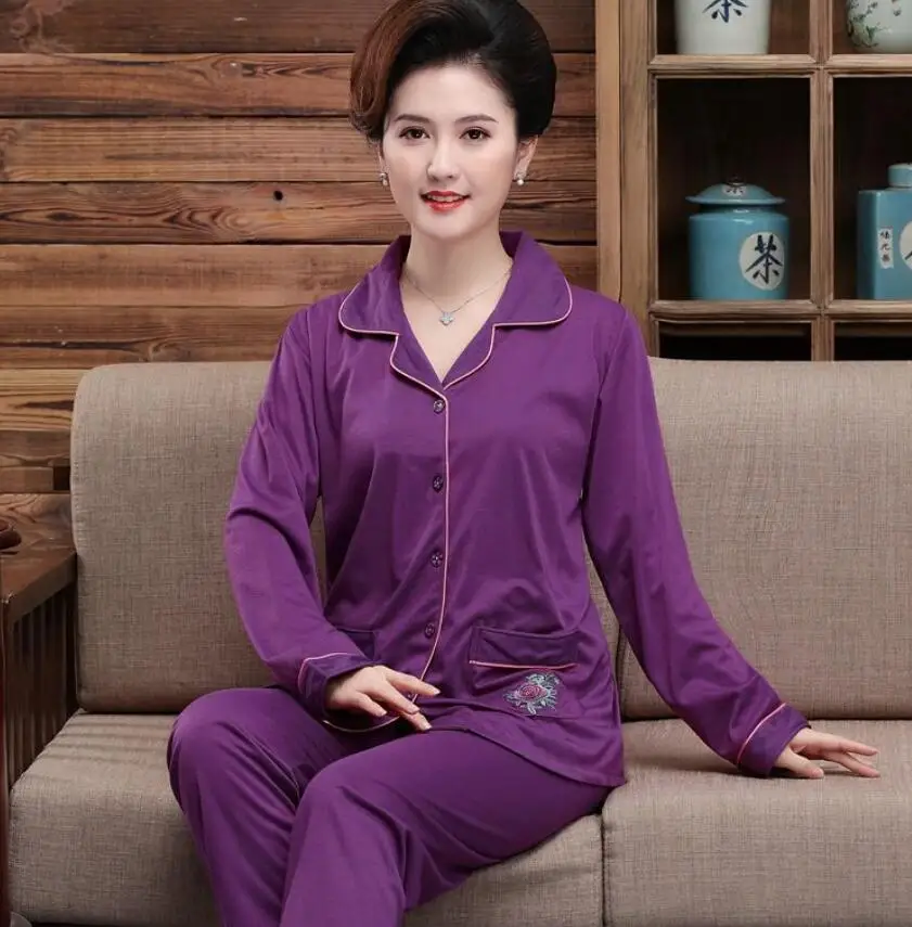 Осенние женские пижамные комплекты из двух предметов, Женская Хлопковая пижама, женская одежда, пижамы, костюмы, Ночной костюм - Цвет: Color 8