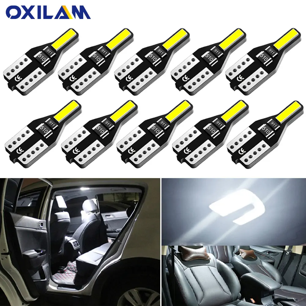 OXILAM 10 шт. T10 W5W светодиодный WY5W 6000K супер ярсветодиодный ная Лампа 194 светильник ПА