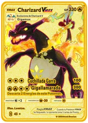 Carte pokémon espagnole en métal, dernière Collection, Charizard Pikachu GX EX, or brillant, jeu de combat pour enfants, jouets, cadeau 