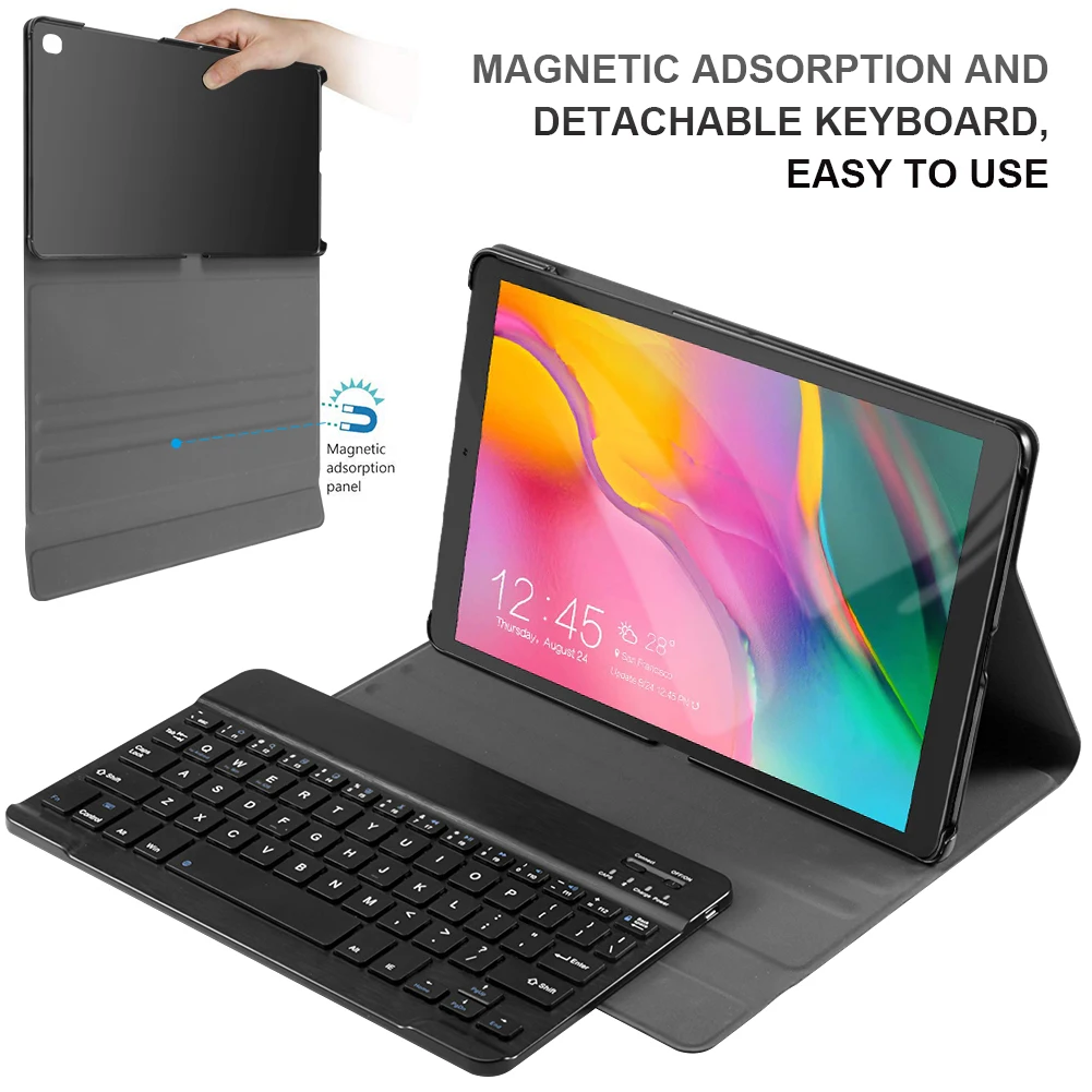  USA/FR/GER Keyboard Case For Samsung Galaxy Tab A 10.1 2019 T510 T515 Tablet Case Pu Leather Detach