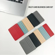 

2022 1 PC 4-Card Multicolor Holder PU Protable Container Students Leather Bank Credit Cover Mini Meal Cards Bags For Women