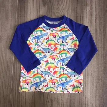 

children boys Fall/winter raglans boy dinosaur raglans boys tie dye top