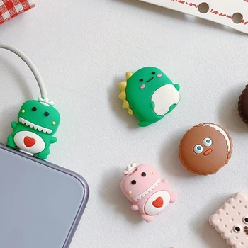 

Cute dinosaur USB line Protector for iPhone usb Charger Cable For airpods Winder Protect Saver Earphone Cord Sleeve Wire Cover