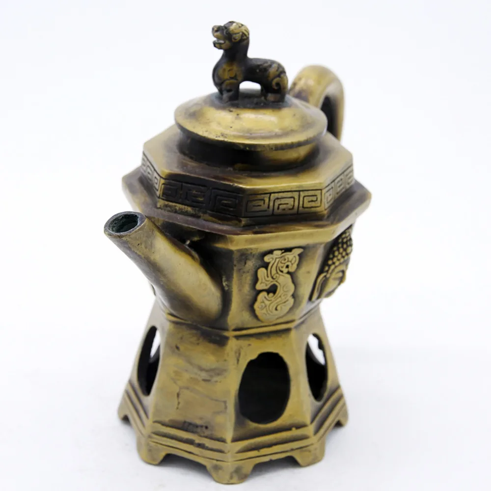 

China fashion boutique bronze ornaments teapot statue
