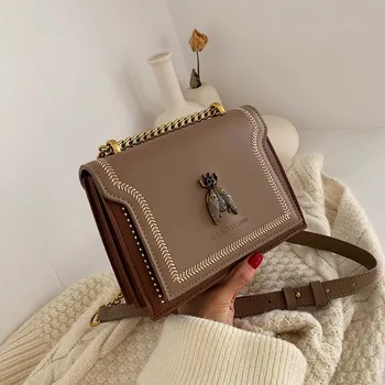 

Women Bags DesignerContrast Color Leather Crossbody Bags For Women 2019 Travel Handbag Fashion Simple Shoulder Messenger Bag
