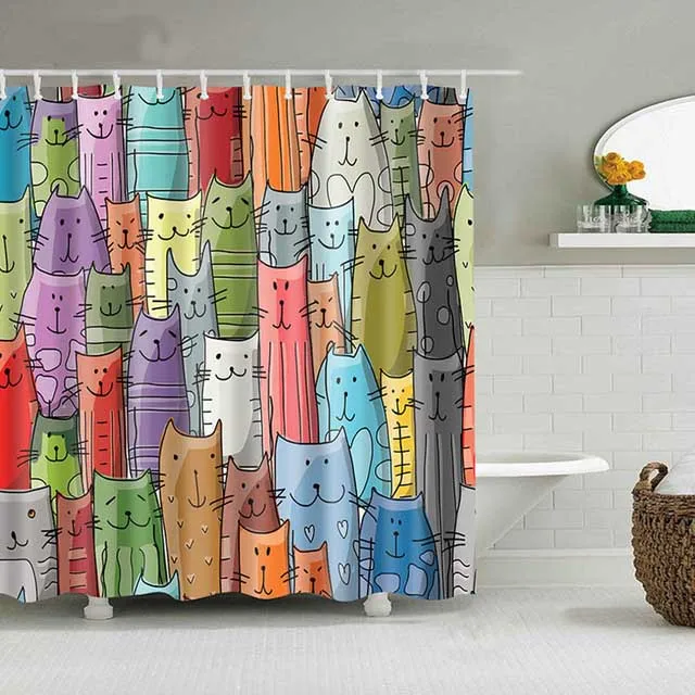 YOMDID-Cartoon-Bath-Curtain-Waterproof-Shower-Curtains-Polyester-Cat-Pattern-Bath-Screen-Curtain-for-Bathroom-Christmas.jpg_640x640 (2)