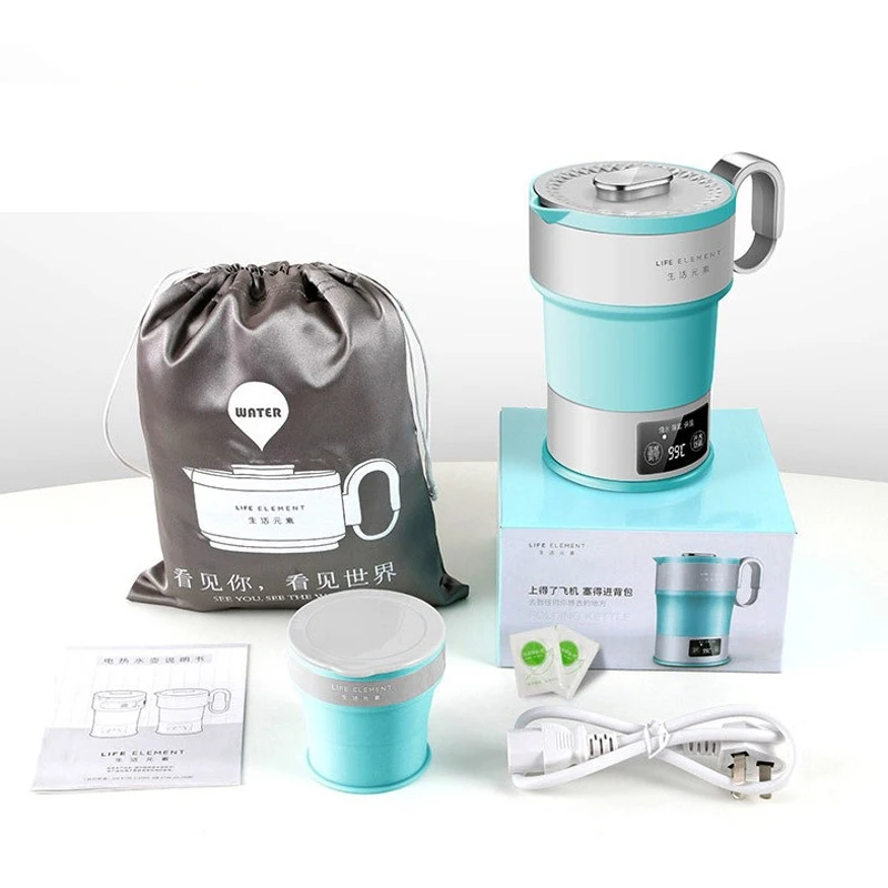 

Электрический складной чайник путешествия портативный мини деформации чайники с изоляцией кружки для путешествий цифровой дисплей чайник 110-240 В