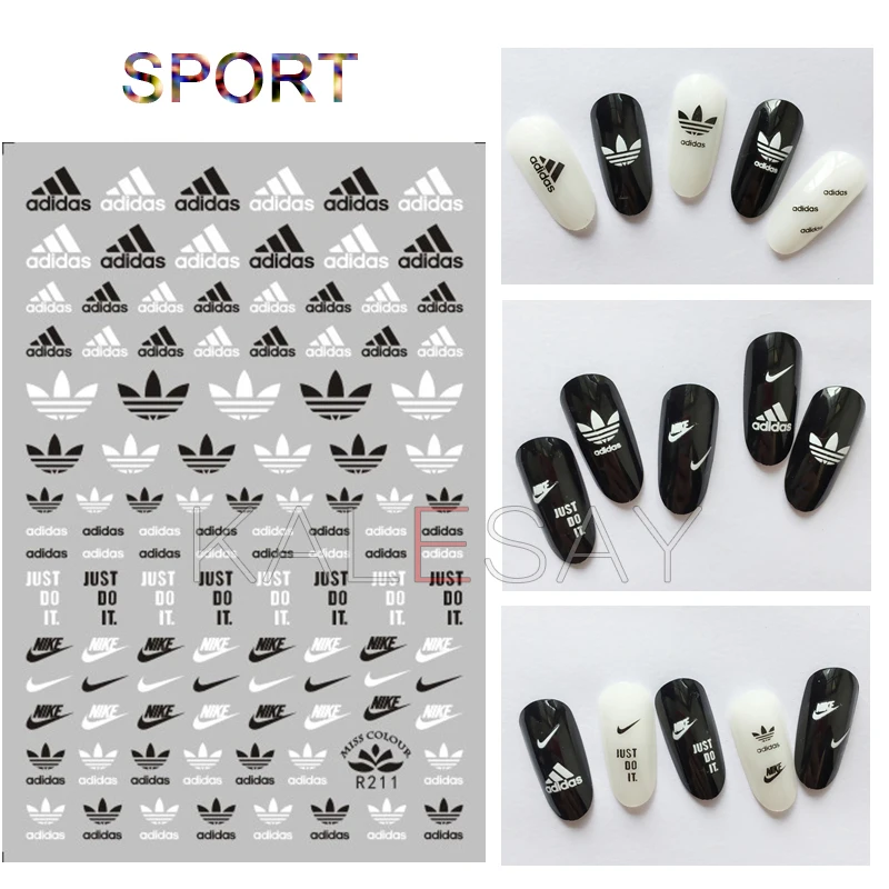 3D наклейки для нейл-арта, черно-белые наклейки s для маникюра, Фирменные наклейки для ногтей, самоклеящиеся наклейки для самостоятельной сборки, золотые наклейки для нейл-арта, s Переводные картинки