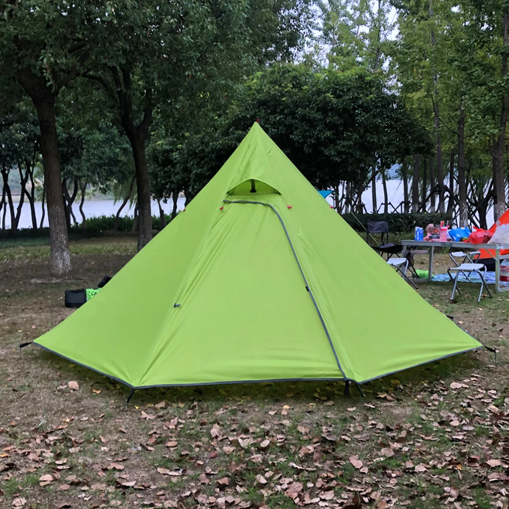 Outdoor Pyramid Tent Sun Shade Shelter with Stovepipe Hole for Backpacking