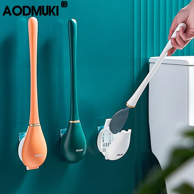 Cepillo De Inodoro De Silicona Para El Hogar, Escobilla De Limpieza De  Esquina No Muerta, Montado En La Pared, Apertura Y Cierre Automático,  Accesorios De Baño - Escobilla Del Wc - AliExpress