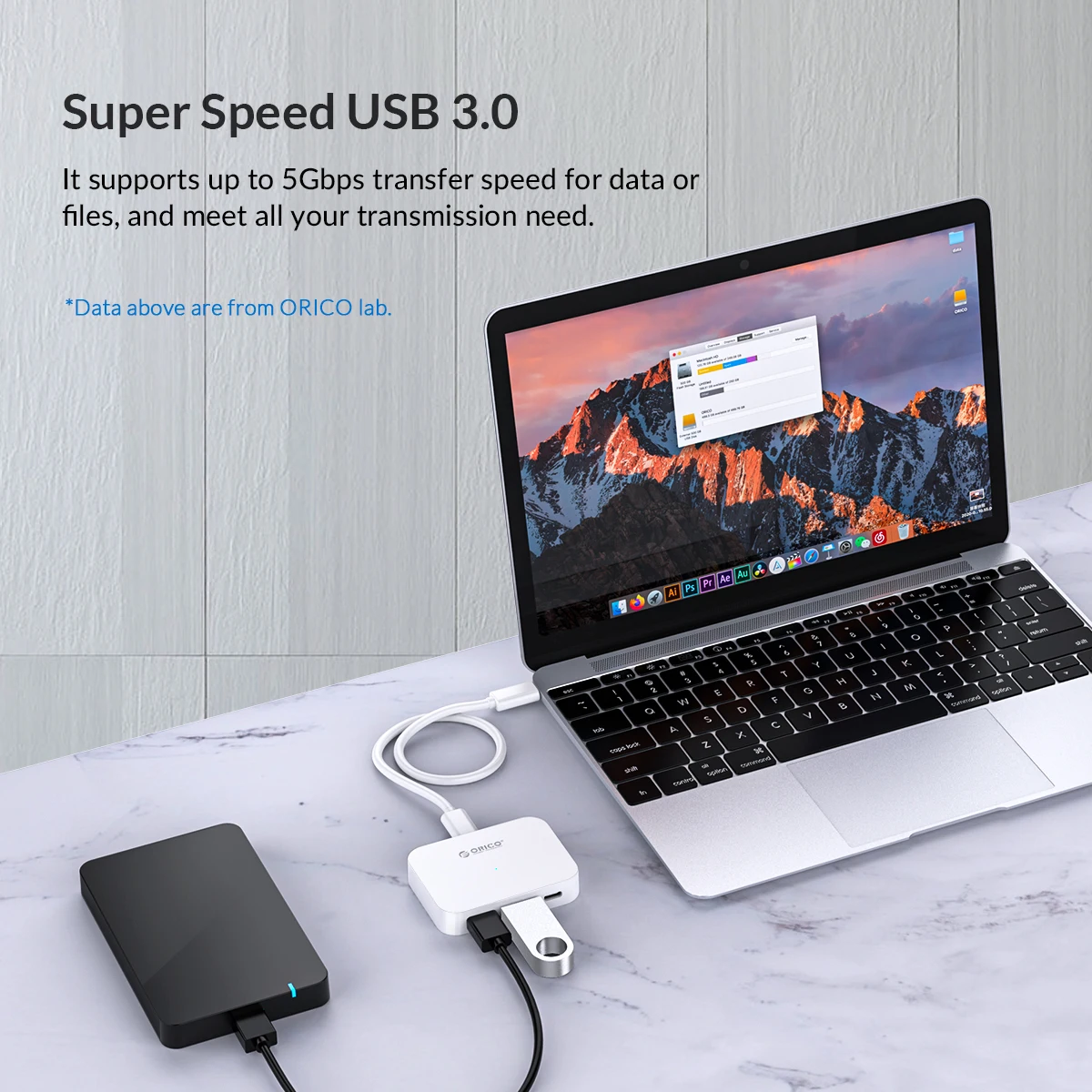 Высокоскоростной usb концентратор ORICO Type C USB3.1 5 Гбит/с разветвитель адаптер OTG для