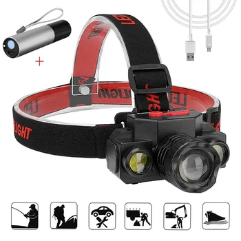 

USB Rechargeable LED Headlamp Headlight Torch Flashlight Waterproof head light linterna led cabeza lampe frontale hoofdlamp