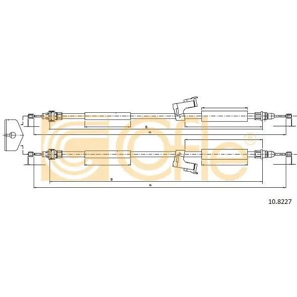 Трос стояночного тормоза задн VOLVO S40 all 08/05 COFLE 10.8227