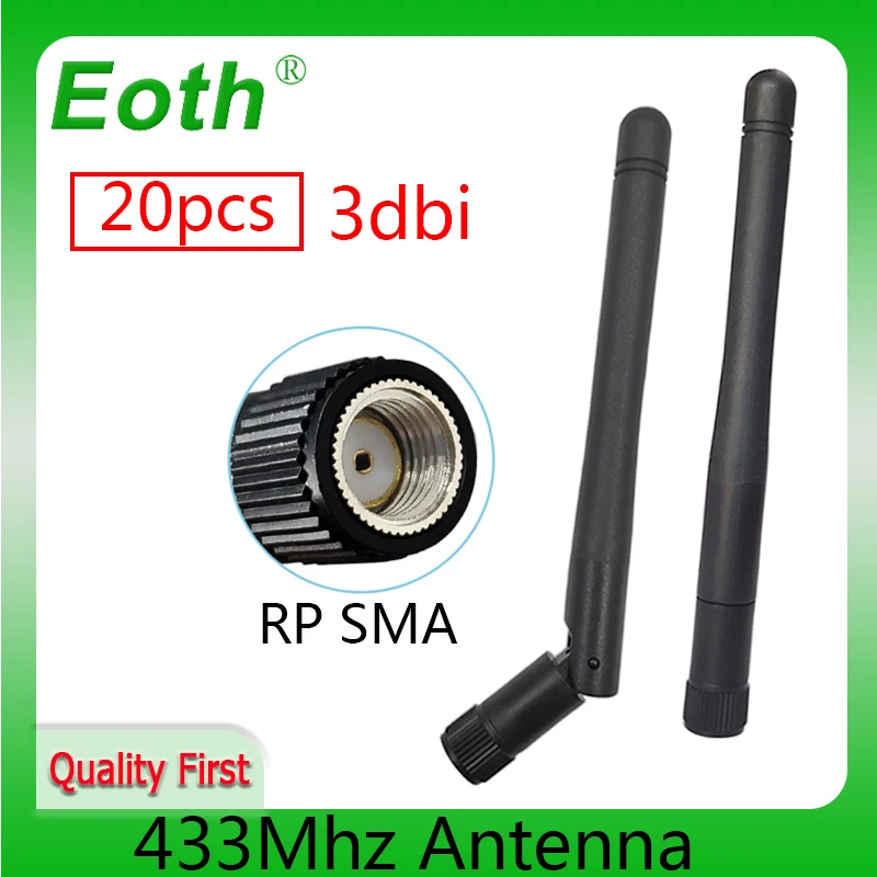 EOTH 20 шт. 433 МГц Антенна 3dbi sma гнездовая lora антенна pbx iot модуль lorawan сигнальный