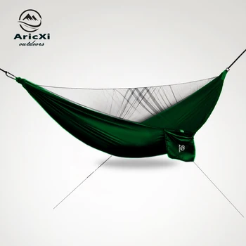 Aricxi Hammock Portable Camping Hammock Folding Backyard Parachute Rope Hammock Garden Tree Hammock with Mosquito Net 2