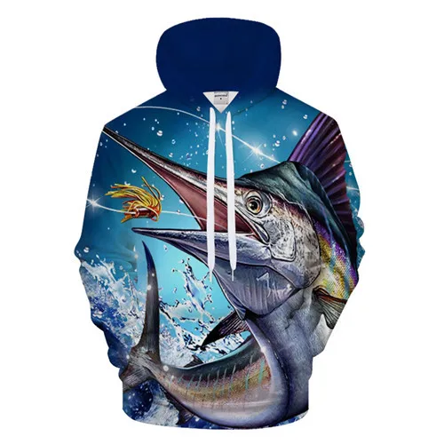 3D Tropical Fish Funny Hoodies For Fishinger Fisher man Men Women Long Sleeve Hoody Sweatshirts Hooded Streetwear fishing Jacket