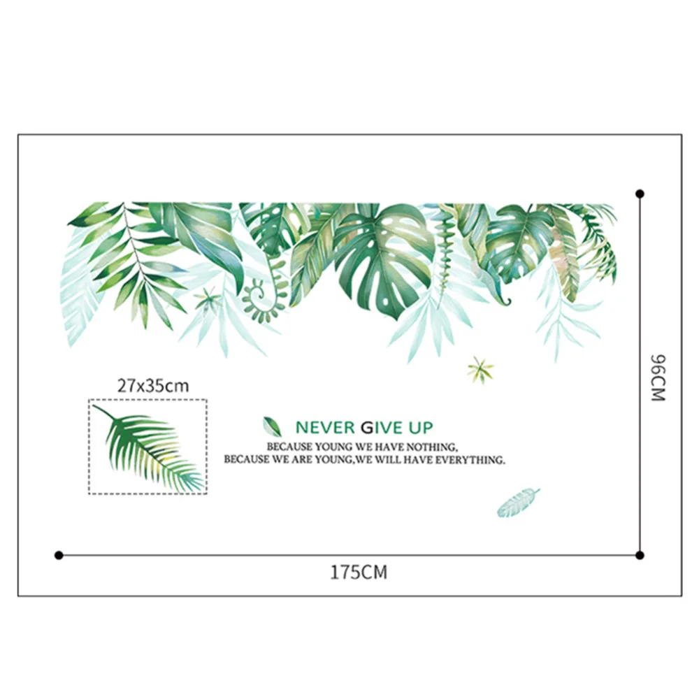 

Modern DIY Leaf Wall Sticker Tropical Beach Palm Leaves Wall Sticker Art Decal Vinyl Mural 175 x 96cm Bedroom Plant Decor