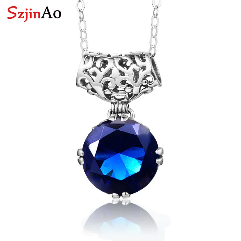 

SzjinAo Handmade Round Peridot Pendants for Women Solid 925 Sterling Silver Unique August Birthstone Pendant Anniversary Gift