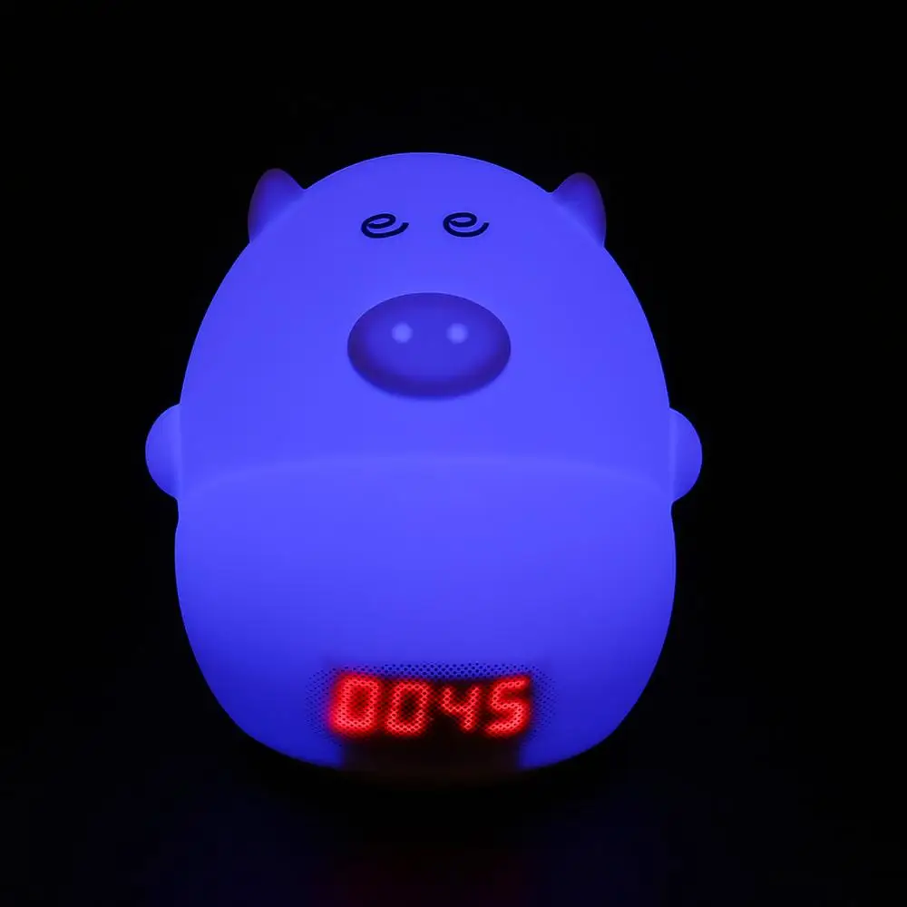 7 меняющихся цветов Мультфильм Свинья светодиодный USB детский ночник животное