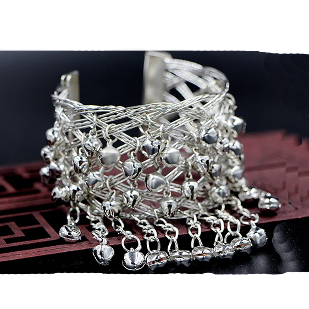 Vintage Bell Tassels Upper Arm Cuff Armlet Armband Bracelet Brangle Jewelry