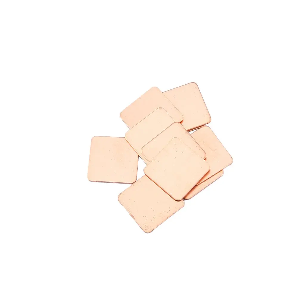 10 Pure Copper Brass Heatsink Shim Thermal Pad Barrier for Laptop Graphics Card 15x15mm Fast Thermal Dissipation 10 Pure Copper Brass Heatsink Shim Thermal Pad Barrier for Laptop Graphics Card 15x15mm Fast Thermal Dissipation