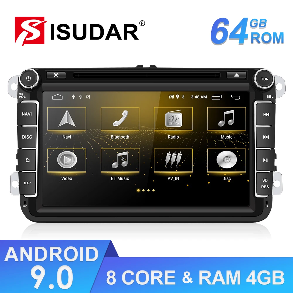 Isudar 2 Din Android автомобильный мультимедийный плеер для