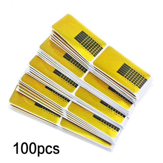 French Nail Form Tips Gold Nail Extension Art Tools For Nails Gel Extension Sticker Acrylic Manicure Tip