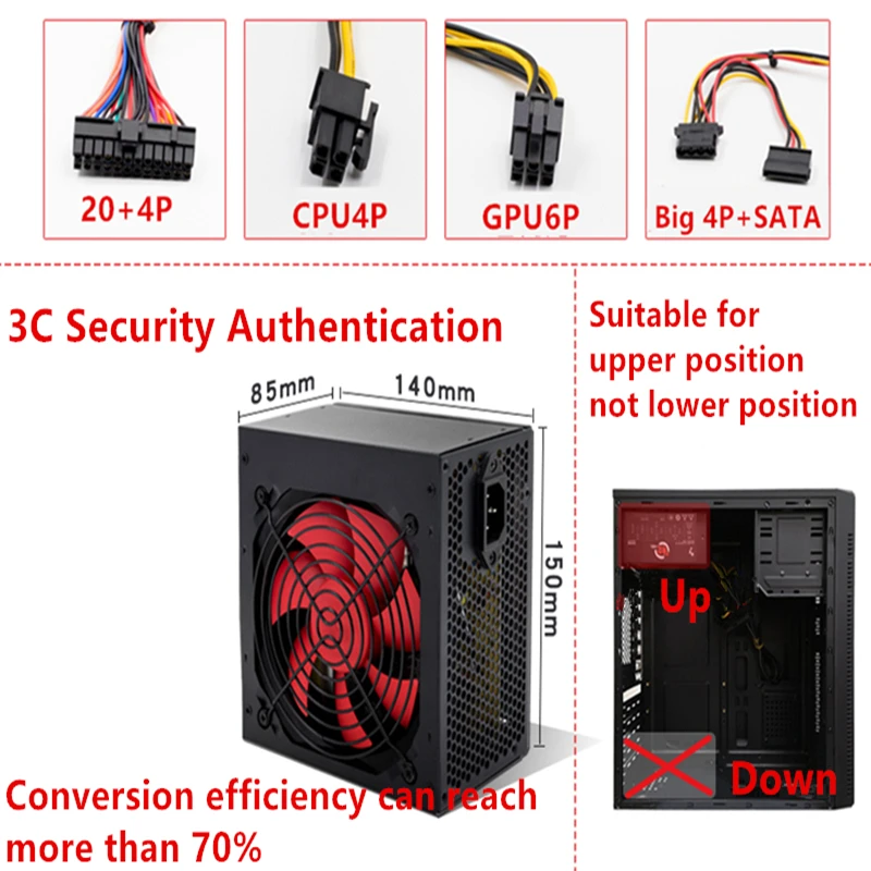 Новый блок питания для ПК марки TZ номинальный 300 Вт пиковый 400 TZ400W|Блоки