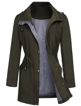 

2019autumn women waterproof light trench coat for women outdoor activities winter coat women hooded trench coat femme