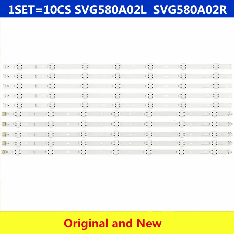 (Новый комплект) 10 шт. светодиодный набор полос подсветки для Vizio D58u D3 SVG580A02L(5 шт.)