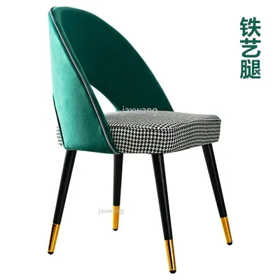 Скандинавский роскошный стул для столовой, стул для макияжа ногтей, чайные кофейные стулья, дизайнерский кованый железный домашний стул для гостиной, стул для кабинета, стулья для спальни - Цвет: A -Iron legs