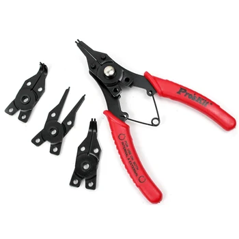 

Pro'sKit Multi-Function Pliers Replace Type Snap Ring Pliers Crimp Tool Internal External Ring Remover Retaining Circlip Pliers