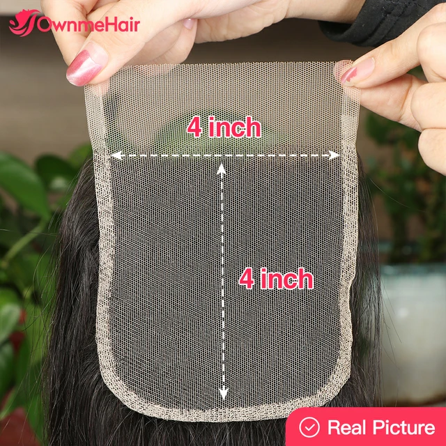 4x4 5x5 13x4 Transparent Lace Frontal Closure Brazilian Human Hair Swiss Lace 100% Human Remy Hair Pre Plucked With Baby Hair 4x4 Medium Brown